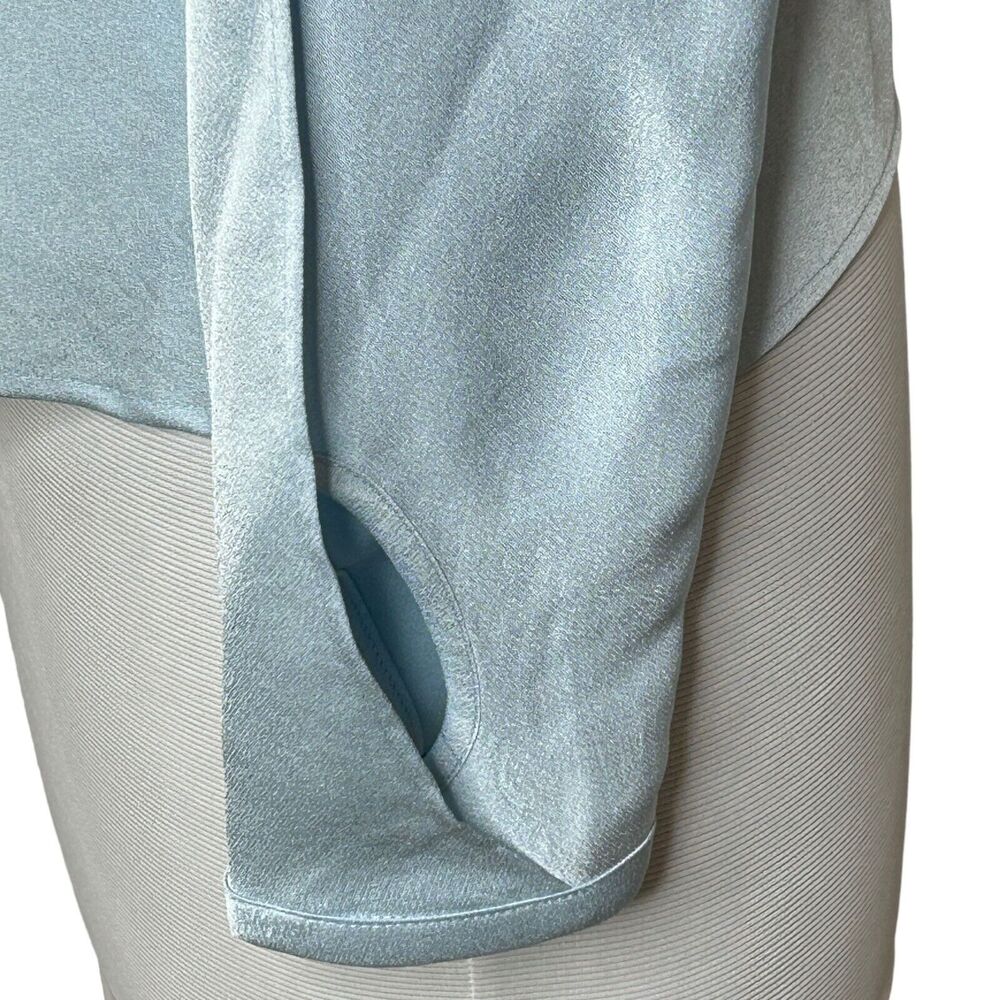 Jonathan Simkhai The Diane Satin Off Shoulder Top in Light Sky Women's Large NWT - Picture 8 of 11